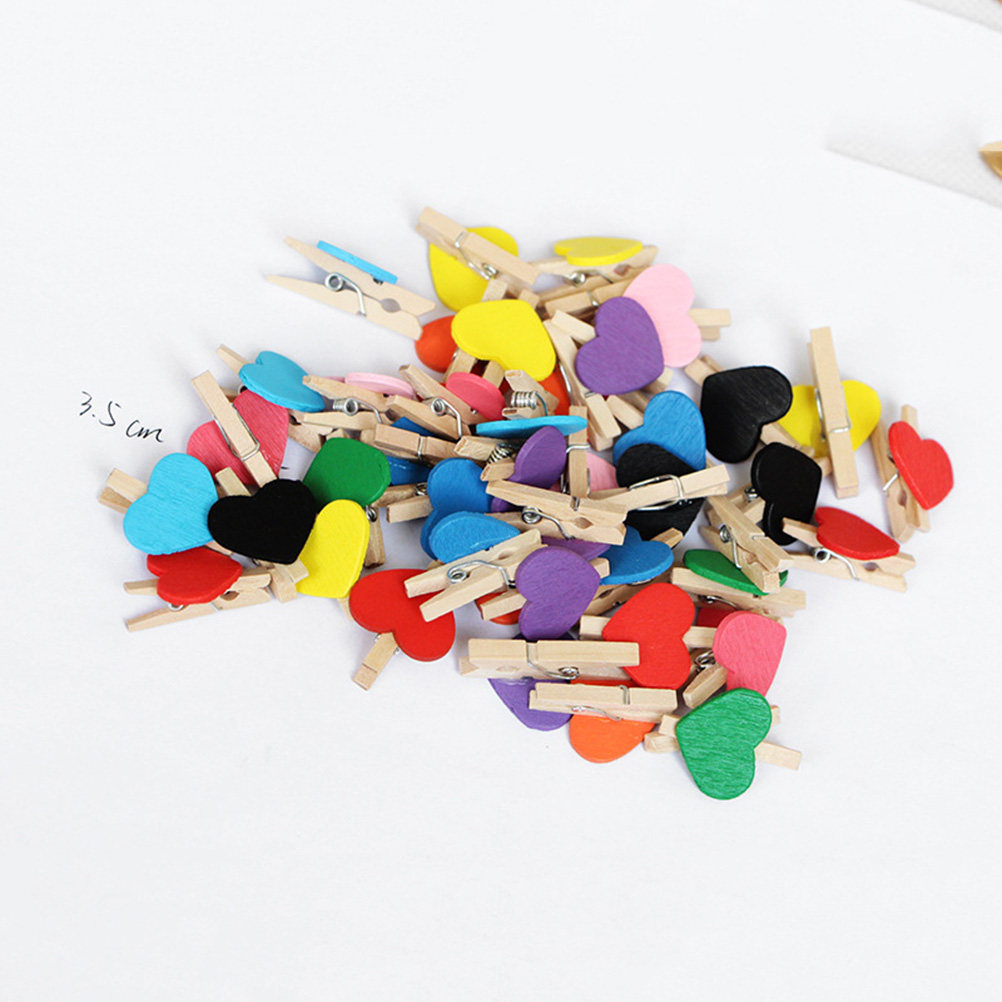 Craft Embellishments - 50개 미니 나무 옷핀, DIY 공예