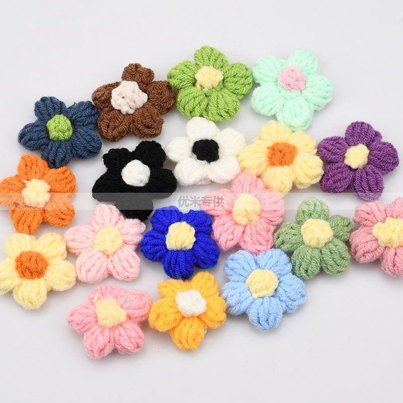 수제 크로셰 5잎 꽃 아플리케, 니트 데이지 꽃 패치, - Applique Patch Flower 리뷰 및 가격