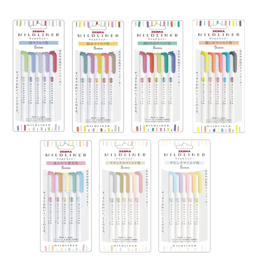얼룩말 풀 마일라이너 하이라이터, WTK7 더블 팁 형 - Zebra Pen Mildliner 리뷰 및 가격