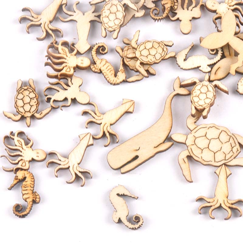 20Pcs 25-40mm 바다 거북/말/고래 나무 DI - Craft Embellishments 리뷰 및 가격
