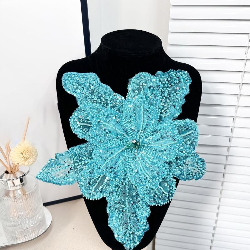 39BD 스팽글 꽃 아플리케 트림 이브닝 스커트 의류  - Applique Patch Flower 리뷰 및 가격
