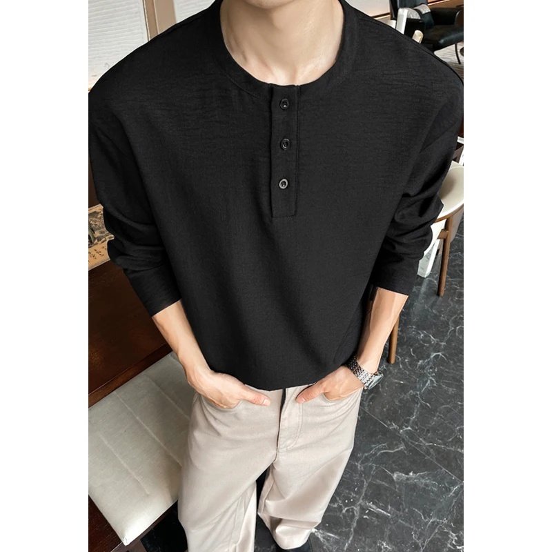 남성 캐주얼 인조 린넨 헨리 티셔츠 긴소매 3버튼 플래 - Embellish Knit 리뷰 및 가격