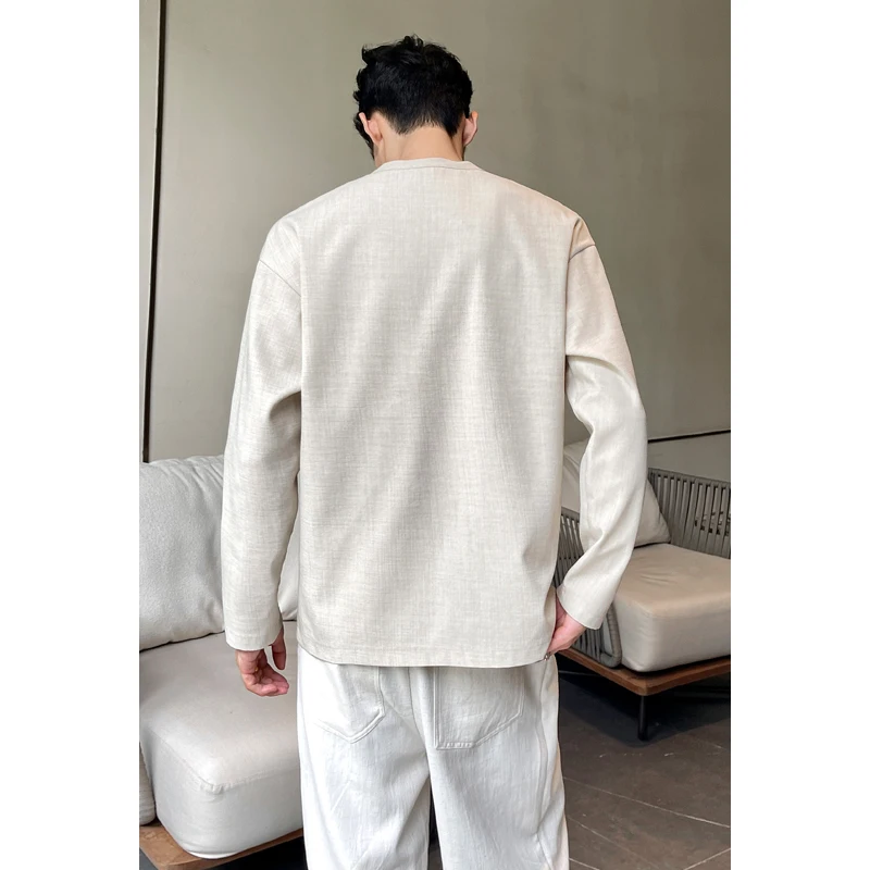 남성 캐주얼 인조 린넨 헨리 티셔츠 긴소매 3버튼 플래 - Embellish Knit 리뷰 및 가격