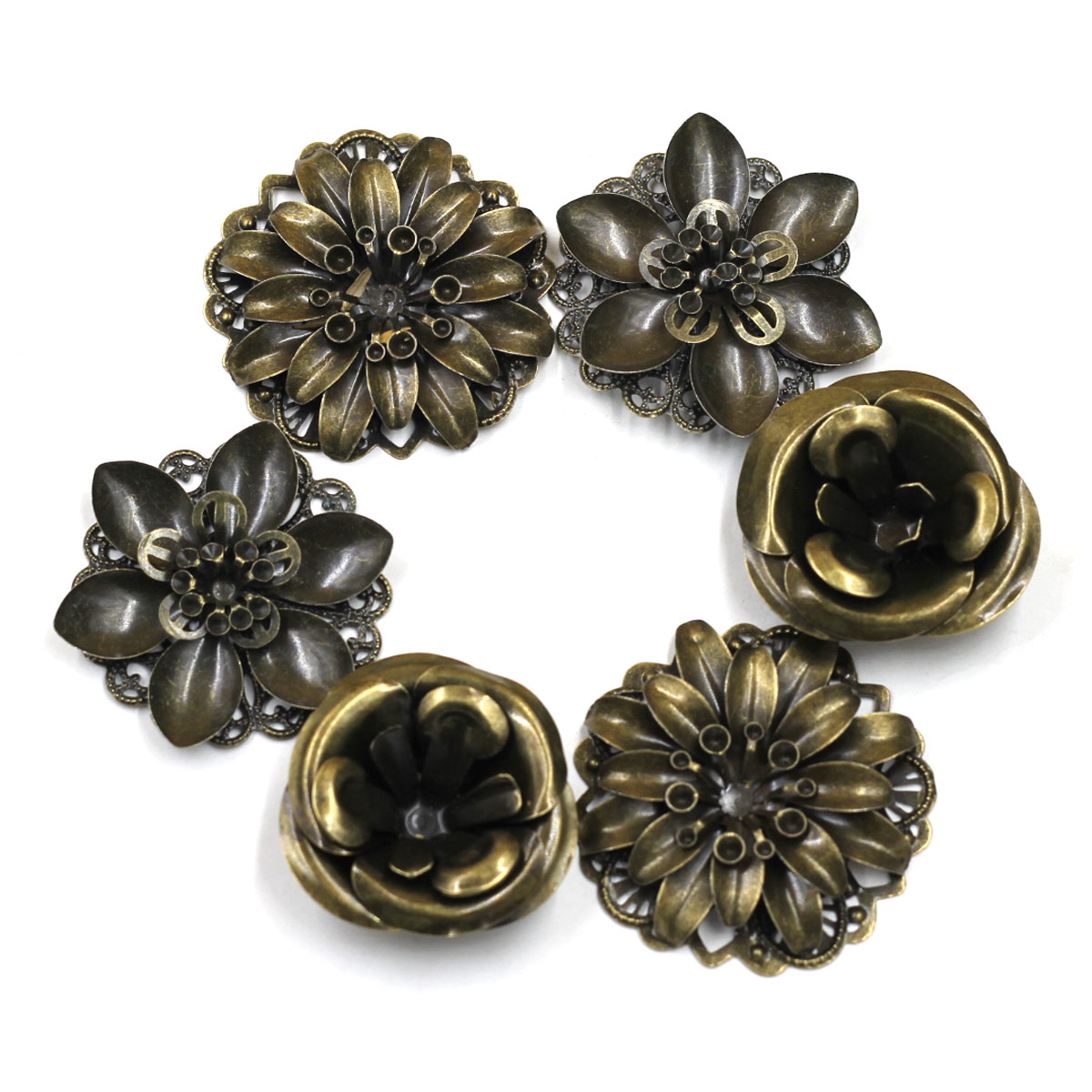6Pcs Embellishments 조합 꽃 패턴 선조 - Craft Embellishments 리뷰 및 가격